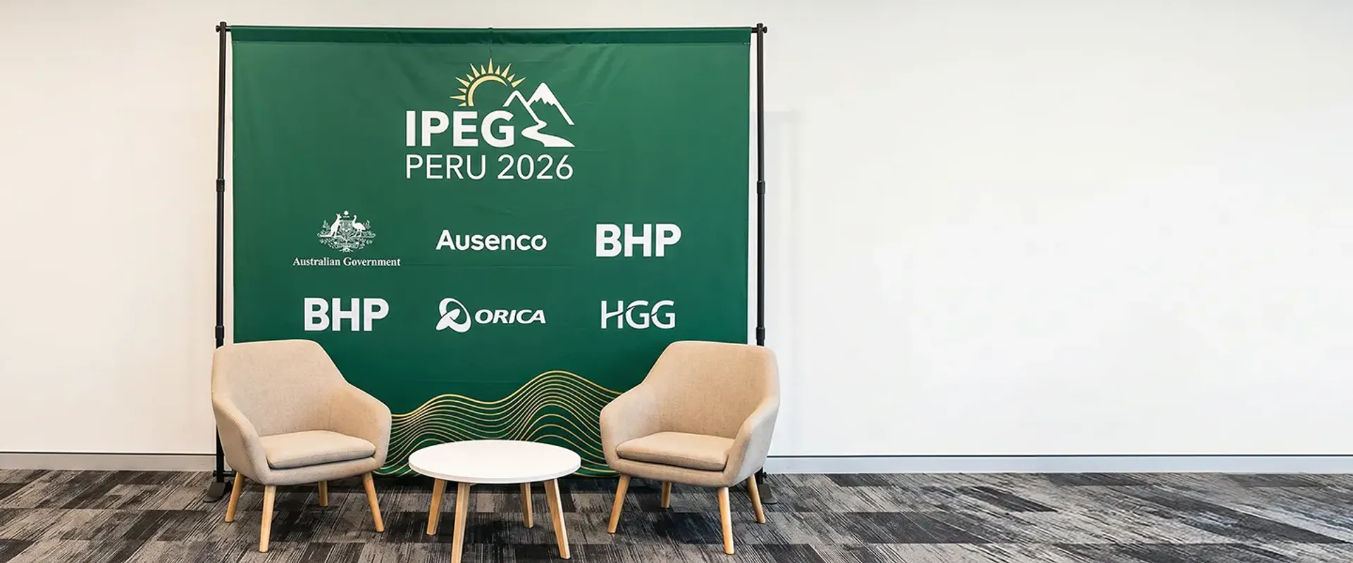 Custom logo backdrop for press conference and interviews